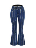 Women's Jeans Stretch Mid-Rise Washed Denim Pants