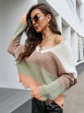 Women Loose V-Neck Tassel Crop Sweater