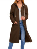 Women Loose Zip Long Jacket