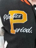 Women Fashion Velvet Print Embroidered Baseball Jacket