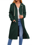 Women Loose Zip Long Jacket