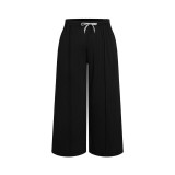 Plus Size Women's Autumn And Winter Elastic Waist Casual Versatile Drawstring High Waist Straight Pants