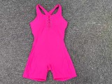 Women Crossover Tank Hollow Yoga Pants Sports Fitness Romper