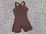 Women Crossover Tank Hollow Yoga Pants Sports Fitness Romper