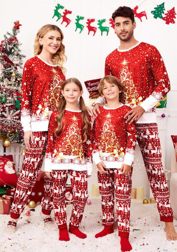 Christmas Family Wear Printed Pajama Two-piece Set