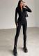 Women Winter Style Zipper Long Sleeve Jumpsuit