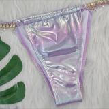 Women Crystal Diamond Bikini Sexy Shiny Lace-Up Two Pieces Swimwear