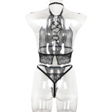 Women Lace Sexy Cross Hollow Sexy Lingerie Two-piece Set