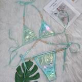 Women Crystal Diamond Bikini Sexy Shiny Lace-Up Two Pieces Swimwear
