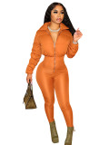 Women Winter Stretch Zipper Warm Jumpsuit
