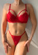 Women red sexy lingerie two-piece set