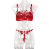 Women red sexy lingerie two-piece set