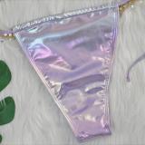 Women Crystal Diamond Bikini Sexy Shiny Lace-Up Two Pieces Swimwear