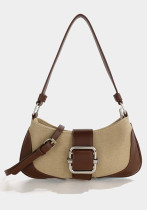 Women Vintage Patchwork Baguette Chic Shoulder Bag Women Vintage Patchwork Baguette Chic Shoulder Bag