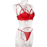 Women red sexy lingerie two-piece set