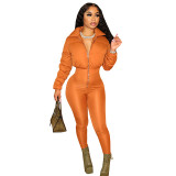 Women Winter Stretch Zipper Warm Jumpsuit