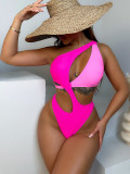 Women Contrast Color Bikini Sexy One-Piece Swimwear