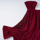 African Women's Plus Size Solid Color Long Dress