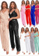 Women Sleeveless Suspender Sequin Belt Jumpsuit