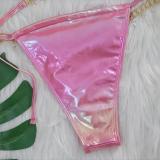 Women Crystal Diamond Bikini Sexy Shiny Lace-Up Two Pieces Swimwear