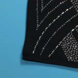 Women's Beaded Feather Off Shoulder Bodycon Dress