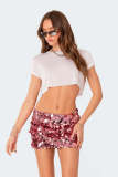 Spring Irregular Sequin Fashion Short Mini Skirt Women's Clothes