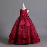 Children's Clothing Polka Dot Children's Bow Princess Dress Girl Flower Kids Dress