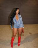 Spring Short Sleeve Denim Jumpsuit