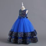 Children's Dress Sequined Children's Dress Bow Princess Dress Flower Girl Performance Dress