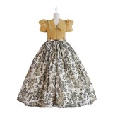 Children's Clothing Chiffon Retro Pattern Children's Dress Girl Wprincess Dress