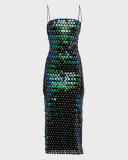 Spring Summer Style Fashionable And Sexy Women's Sequined Irregular Dress