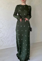 Autumn Fashion Chic Long Sleeve Slim Fit Ruffled A-Line Long Dress Autumn Fashion Chic Long Sleeve Slim Fit Ruffled A-Line Long Dress