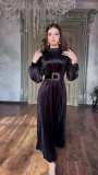 Autumn Belted Plus Size Women's Fashion Pleated Loose Chic Dress