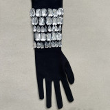 Women's Black Spiked Sleeves Straps Sleeveless Rhinestone Dress Women's Clothing