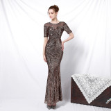 Plus Size Women Sequin Formal Party Evening Dress