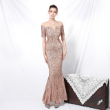 Plus Size Women Sequin Formal Party Evening Dress