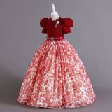 Children's Clothing Chiffon Retro Pattern Children's Dress Girl Wprincess Dress