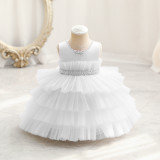 Children's Clothes Color Block Princess Dress Baby Girl First Birthday Formal Party Dress