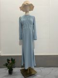 Autumn Fashion Chic Long-Sleeved Pleated Slit Irregular Long Dress For Women