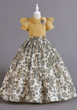 Children's Clothing Chiffon Retro Pattern Children's Dress Girl Wprincess Dress