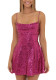 Fashionable Sexy Straps Sequin Bow Contrast Color Dress For Women