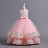 Children's Dress Sequined Children's Dress Bow Princess Dress Flower Girl Performance Dress