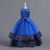 Children's Dress Sequined Children's Dress Bow Princess Dress Flower Girl Performance Dress