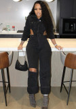 Casual Stretch Fashion Denim Jumpsuit