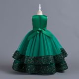 Children's Dress Sequined Children's Dress Bow Princess Dress Flower Girl Performance Dress