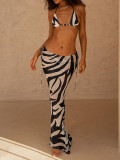 Printed Sexy Bikini Lace-Up Skirt Casual Set