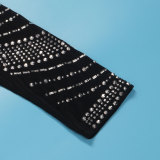 Women's Beaded Feather Off Shoulder Bodycon Dress