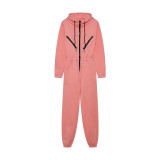 Women Casual Zip Hooded Jumpsuit