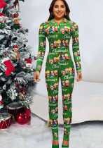 Women Printed Long Sleeve Jumpsuit Women Printed Long Sleeve Jumpsuit