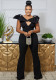 Women Sexy Bow V Neck Sleeveless Jumpsuit